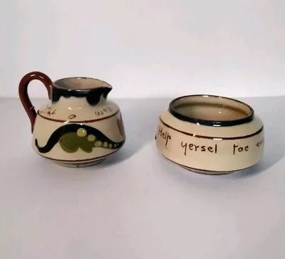 Buy Early Watcombe Pottery Set 2¾  Milk Jug Mint 1¾  Sugar Bowl Has Hairline Crack • 5£