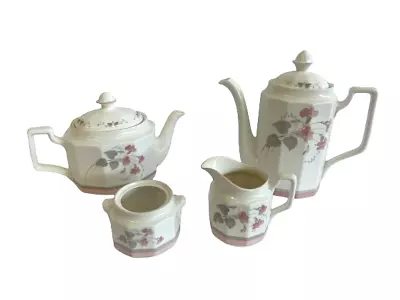 Buy Queens Pottery Francine Teapot Coffee Pot Milk Jug And Sugar Bowl Charity • 44.99£