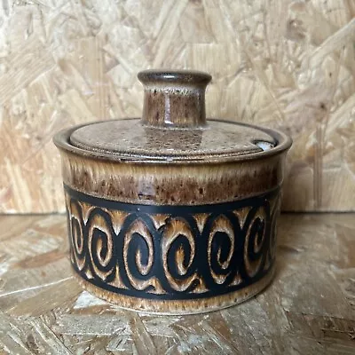 Buy Vintage Iden Rye Studio Pottery Lidded Jam Condiment Pot Sugar Bowl Brown Swirl • 5.99£