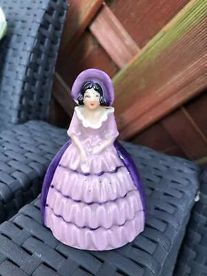 Buy Art Deco CARLTON WARE Hand Painted Crinoline Lady Napkin Holder - Purple & Lilac • 15£