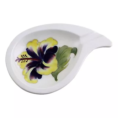 Buy MOORCROFT Pottery HIBISCUS Teardrop Ashtray • 39.99£