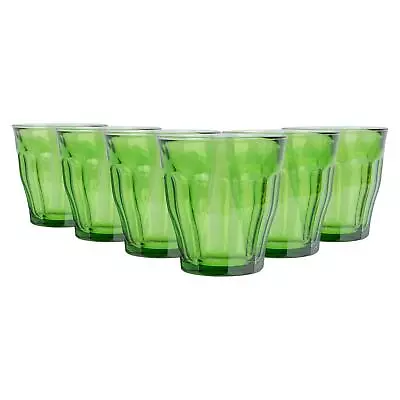 Buy 6x Duralex Jungle Green 250ml Picardie Glass Tumblers Water Whiskey Drinking Set • 19£