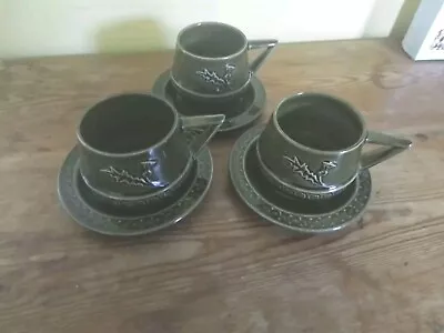 Buy Scottish Pottery Vintage Holy Loch Thistle Design Cups And Saucers • 9.99£