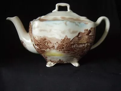 Buy Johnson Brothers Olde English Countryside Brown Multicolor Footed Teapot • 14.99£