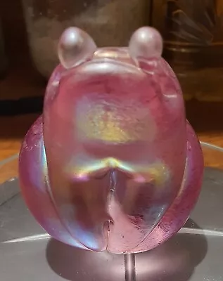 Buy John Ditchfield/Glasform Iridescent Pink Glass Frog Paperweight/Ornament • 90£