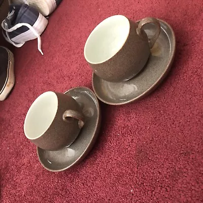 Buy Denby Greystone Cups And Saucers X 2 Used • 7.95£