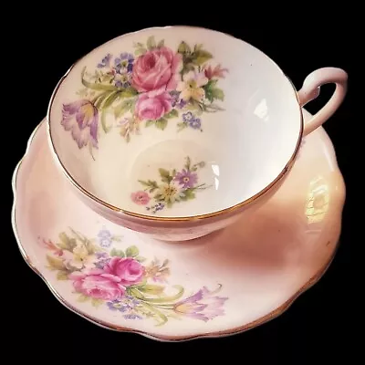 Buy Pale Pink Bone China Floral  Foley Tulip  Cup And Saucer By E Brain & Co Ltd. • 45£