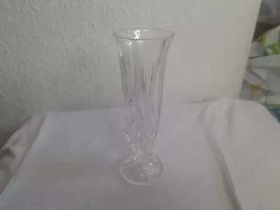 Buy Vintage Flute Crystal Cut Glass Footed Vase 17cm Tall. Very Nice.  • 7£