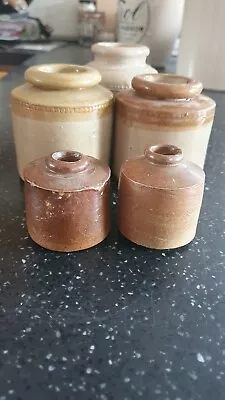 Buy 5 Small  Stoneware Pots • 12£