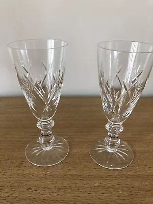 Buy 2 X Edinburgh Cut Glass Sherry Glasses VGC • 2£