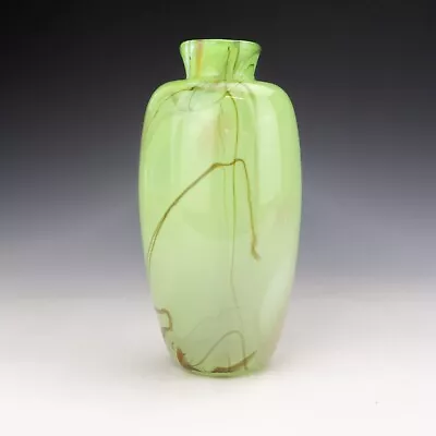 Buy Vintage William Walker - Green Striated British Studio Art Glass Vase • 4.20£