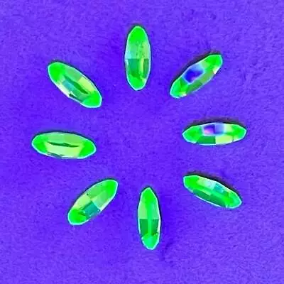 Buy 8 X Rare Uranium Glass Swarovski Crystals Faceted Marquise Cut 3x6mm Rare Cut • 12£