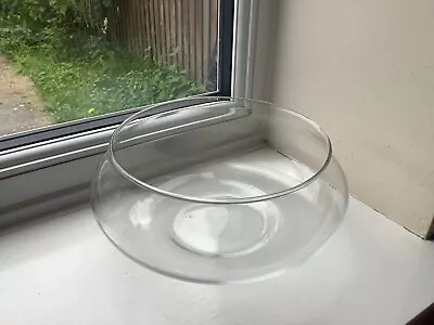 Buy Vintage Art Glass Hand Blown Clear Glass Fruit Bowl • 0.99£