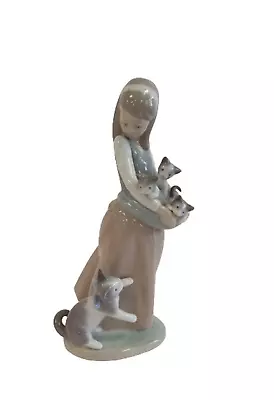 Buy Vintage 10  Lladro “Following Her Cats” Figurine #1309 Hand Made In Spain • 9.99£