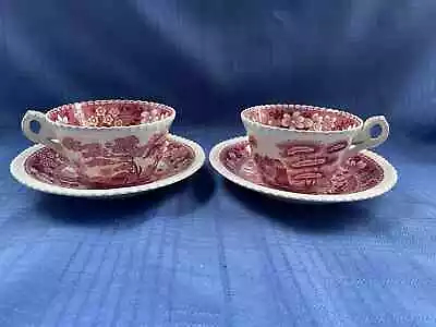 Buy 2 Cup & Saucer Sets - Tower Pink By Spode Copeland China - Oval Mark • 18.63£