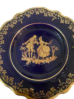 Buy Limoges France Veritable Porcelaine Dish - Saucer Cobalt Blue And Gold 5  • 13.04£