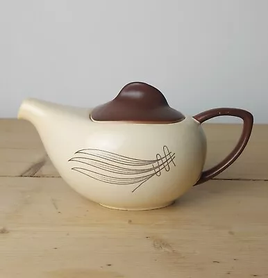Buy Carlton Ware Windswept Teapot Vintage 1950s Beige & Brown Australian Design • 15£