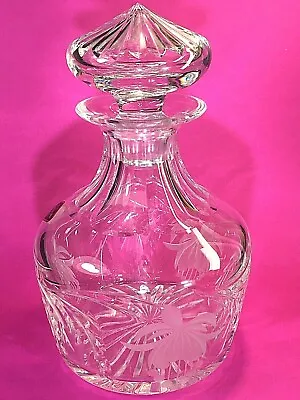 Buy Royal Brierley Fuchsia Pattern Decanter Vintage Never Used Etched Floral Motif • 55.92£