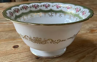 Buy Antique Wedgwood Bowl Y6693 Roses Green Gold Gilded Pink Bone China 6.5  VGC • 39£