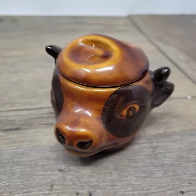 Buy Szeiler Studio Pottery Bull / Cow Head Mustard Pot Vintage • 9.99£