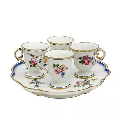 Buy 4 Sevres Porcelain Footed Ice Cups Tasse A Glace & Tray Plateau Bouret C 1755 • 1,867.20£