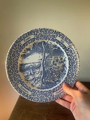 Buy English Ironstone Tableware “summer” Seasons 9.5   Blue And White  Plate • 9£