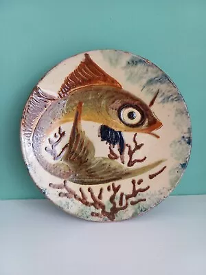 Buy 1960's Spanish Puigdemont Studio Art Pottery Fish Plate. Signed. • 235£