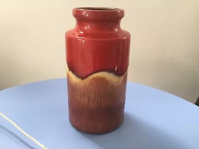 Buy SCHEURICH West German Mid Century Vase 203-18. Red, Cream And Brown. Vintage • 20£