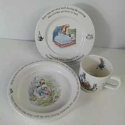 Buy Peter Rabbit Wedgwood Childrens Dinner Set Plate Bowl Mug • 14.99£