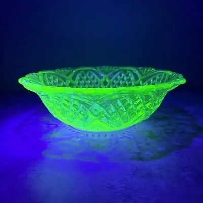 Buy Vintage Uranium Glass Art Deco Bowl • 24.99£