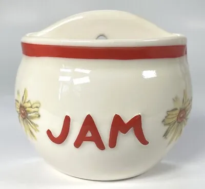 Buy Vintage Hyalin 502 Jam Art Pottery Wall Pocket Vase Planter Red 1950's 4x4   • 32.59£