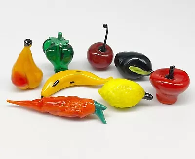 Buy Adorable Bright Studio Art Glass Miniature Blend Of Fruit/Veggie Figurines • 19.60£