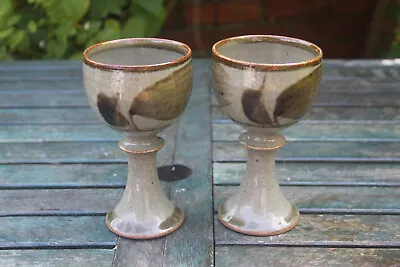 Buy 2 David Lloyd Jones Studio Pottery Goblets Chalice Cup Signed Vintage Handmade • 59.99£