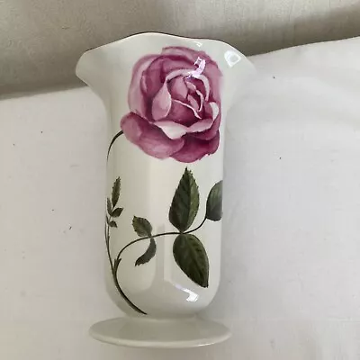 Buy LAURA ASHLEY VASE Botanical Cream/Pink Rose Design Oval Stamp Lovely Condition • 20£