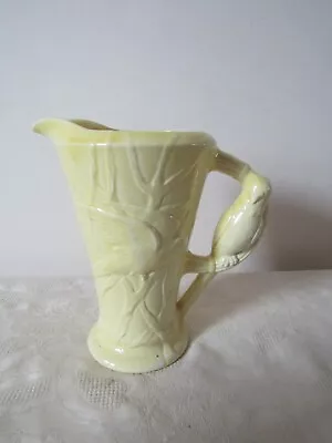 Buy Burleigh Ware Art Deco Yellow Budgerigar Budgie Handled Jug Vase  20cm Tall • 39.99£