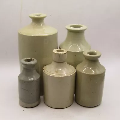 Buy Vintage Stoneware Glazed Storage Jar Pot Bottle X FIVE • 39.95£