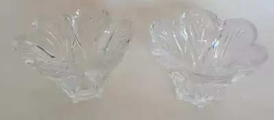Buy Rare Pair Of Vintage Cristal D’Arques Lead Crystal Flower-design Candle Holders • 15£