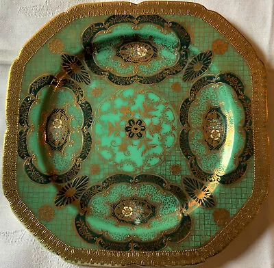 Buy Vintage Rare Noritake Richly Decorated Gold & Green China Plate • 85£