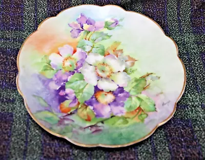 Buy Hand Painted By Limoges France Blooming Branches Of Flowers Plate • 65.24£
