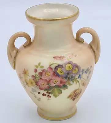 Buy Edwardian Royal Worcester Hand Painted Ivory Blushware Bone China Urn Vase 1057 • 44.44£