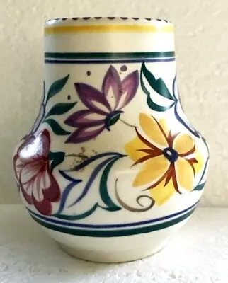 Buy Poole Pottery Multicoloured  10cm Floral Vase Bulbous Style Dolphin England Mark • 28£