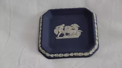 Buy Wedgewood Ashtray Circa 1974 Blue With White Greek Embossed Scene • 3£