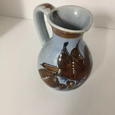 Buy Vintage Mexican Pottery Pitcher - Hand Painted - 6 Inches Brown Bird • 15.81£