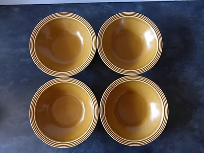 Buy Vintage 1970's Hornsea Pottery Saffron Set Of 4 Cereal Bowls • 15.99£