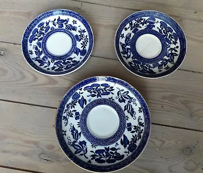 Buy 3 Coalport Belfort Saucers C1891-1920 Blue And White FREE P&P  • 14.50£