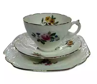 Buy Vintage Coalport  Sevres Embossed  Bone China - Trio -Cup, Saucer And Plate Set • 10£