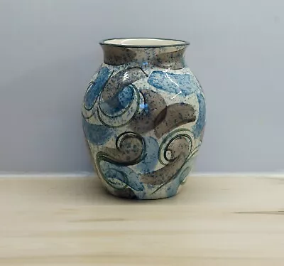Buy Poole Pottery Vase Da Vinci Grey And Blue Hand Painted • 24.99£