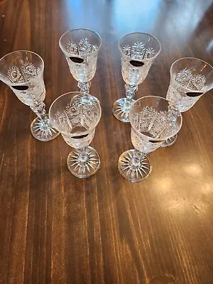 Buy Kryf Vintage Bohemian Crystal Cordial Set Of 6 - Never Used - Handmade • 67.10£