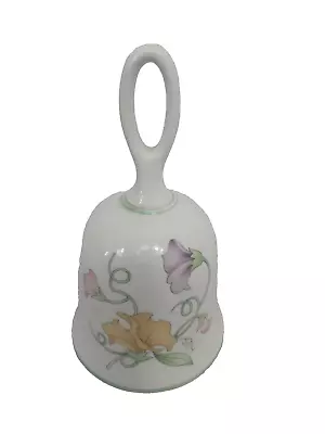 Buy Vintage Sadler White Floral Porcelain Ceramic Hand Bell 16cm Tall • 5£