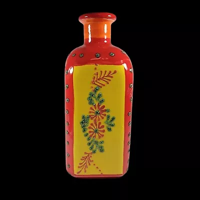 Buy Vintage Hand Made Raised  Folk Art Tall Vase/ Decanter Spain 8  Del Rio Salado • 17.71£
